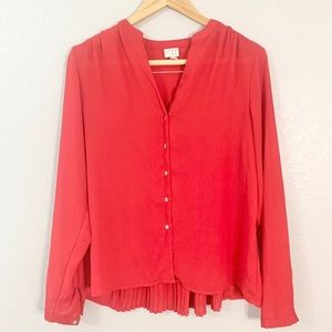 A New Day | Red Long Sleeve Sheer Top